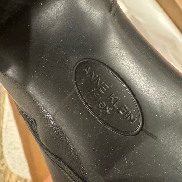 Anne Klein Heel Knee Boot Heeled Dress Boots Leather Black Size 9 NWOT - Picture 8 of 11